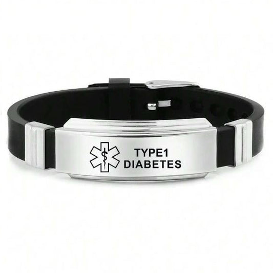 Diabetic Medical ID Wrist Strap (with engraving plate)