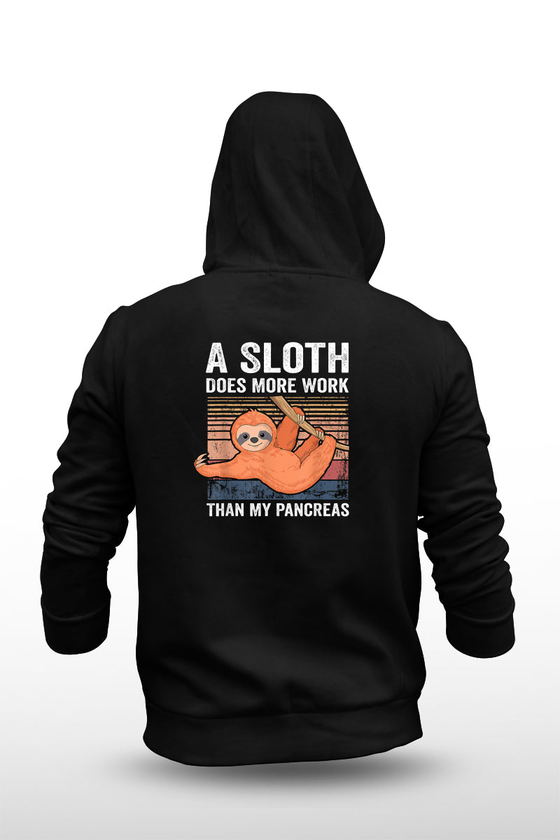 A Sloth Does more Work - Unisex Fleece Hooded Jacket