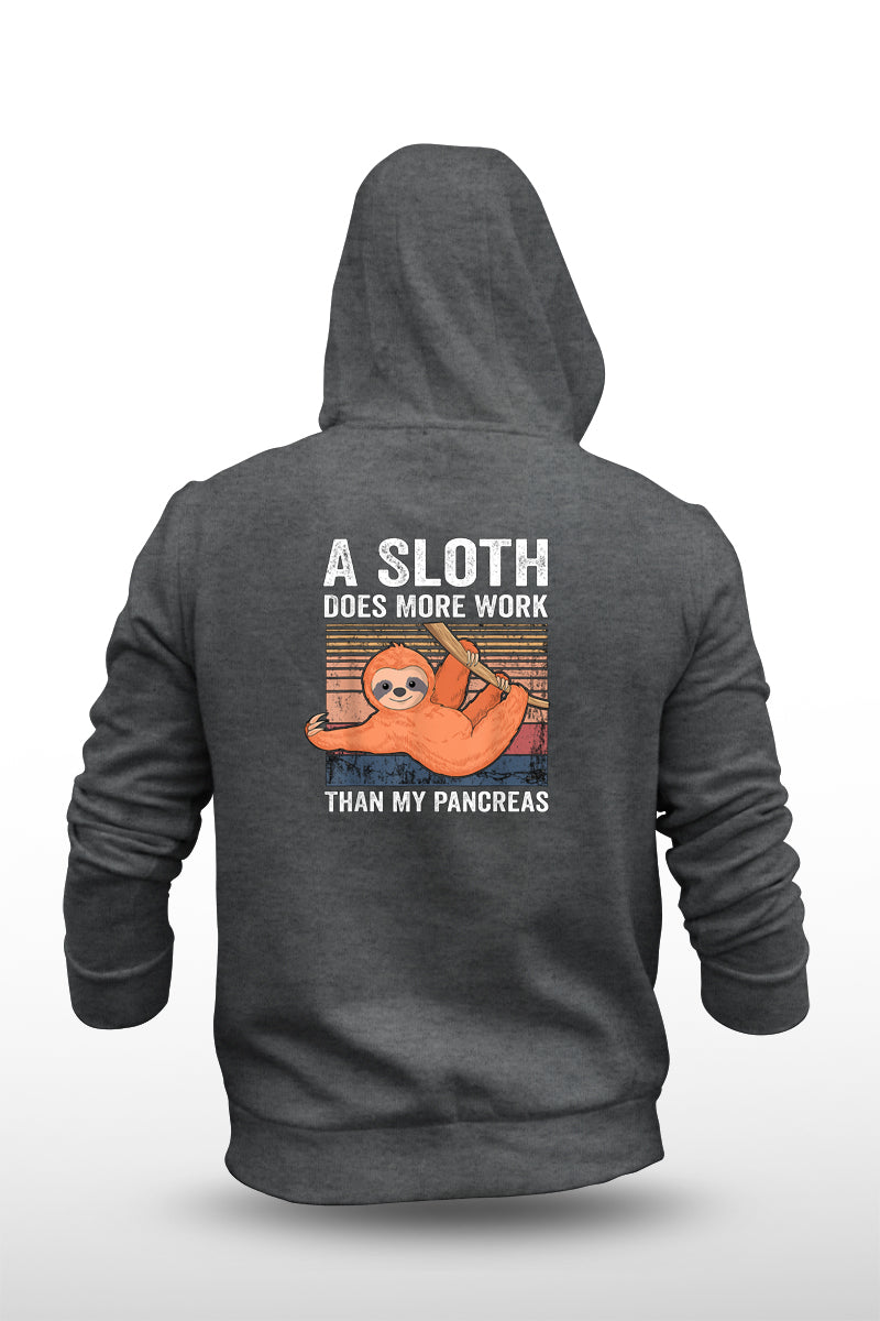 A Sloth Does more Work - Unisex Fleece Hooded Jacket