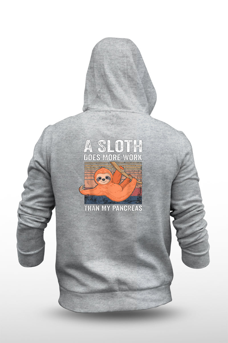 A Sloth Does more Work - Unisex Fleece Hooded Jacket