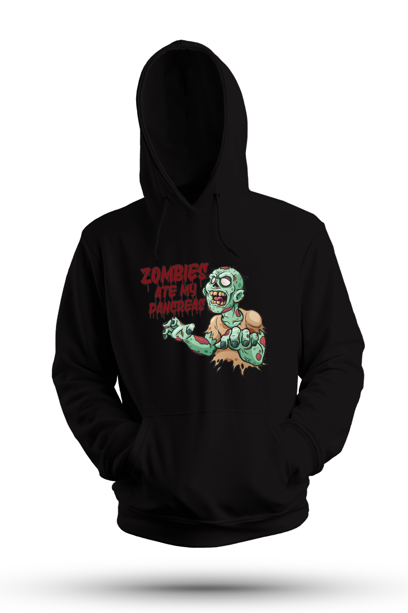 Zombies ate my Pancreas - Unisex Fleece Hooded Jumper