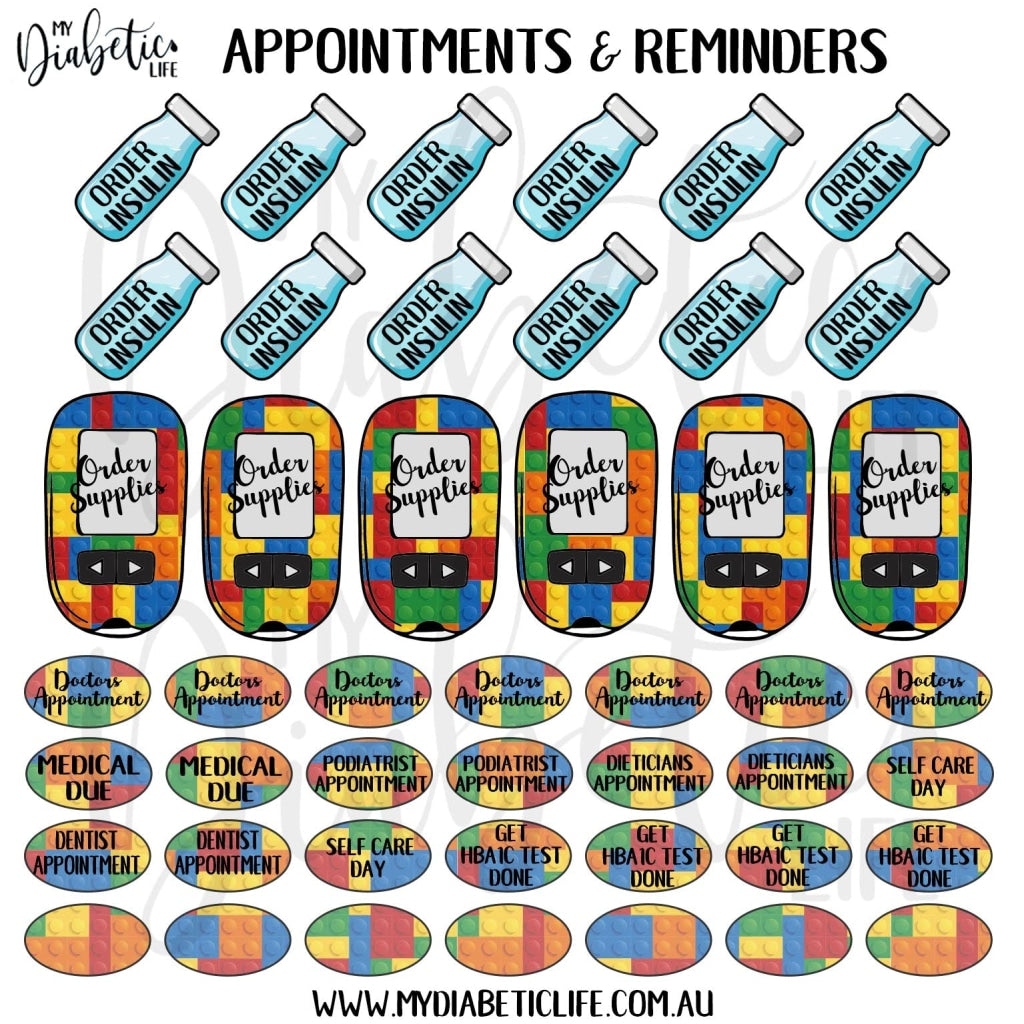 Building Blocks - 46 Appointment & Reminder Planner Stickers