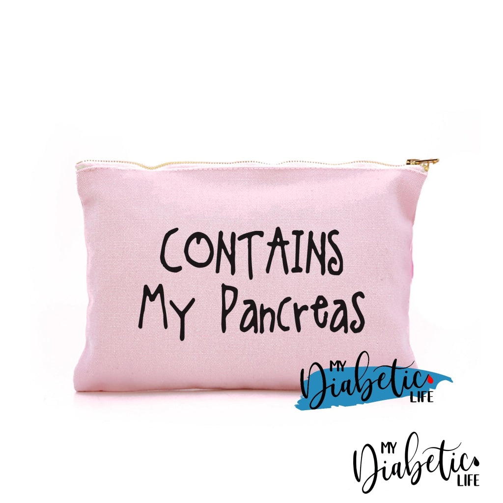 Contains - My Pancreas Diabetes Carry Bag Diabetic Accessories Storage For Medication Light Pink /