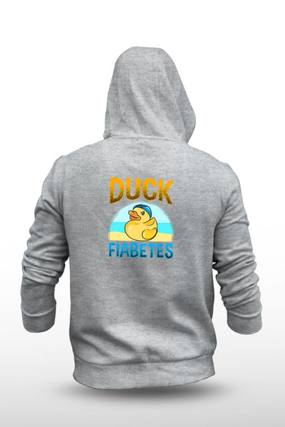 Duck Fiabetes - Unisex Fleece Hooded Jacket S / Light Grey Hoodie