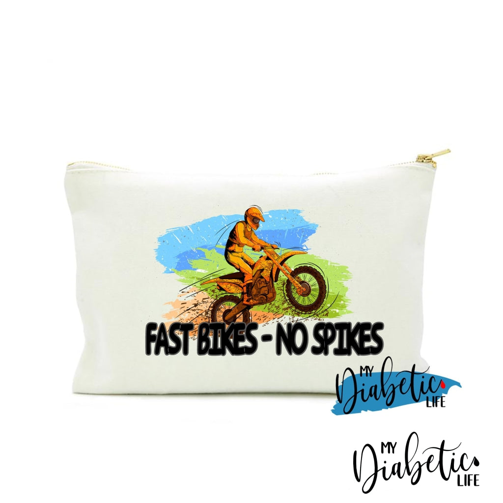 Fast Bikes No Spikes - Diabetes Carry Bag Diabetic Accessories Storage For Medication Natural