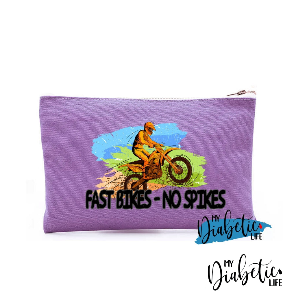 Fast Bikes No Spikes - Diabetes Carry Bag Diabetic Accessories Storage For Medication Purple Storage