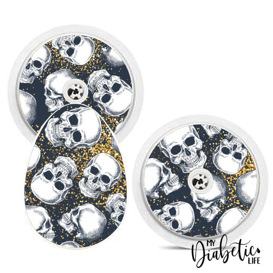 Glitter And Skulls - Bubble Reader Sticker Smart