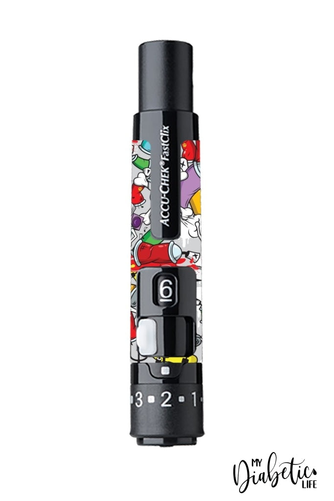 Graffiti - Accuchek Fast-Clix Lancet Device Peel Skin And Decal Sticker