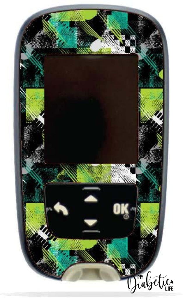 Green Grunge - Accu-Chek Guide Peel Skin And Decal Glucose Meter Sticker