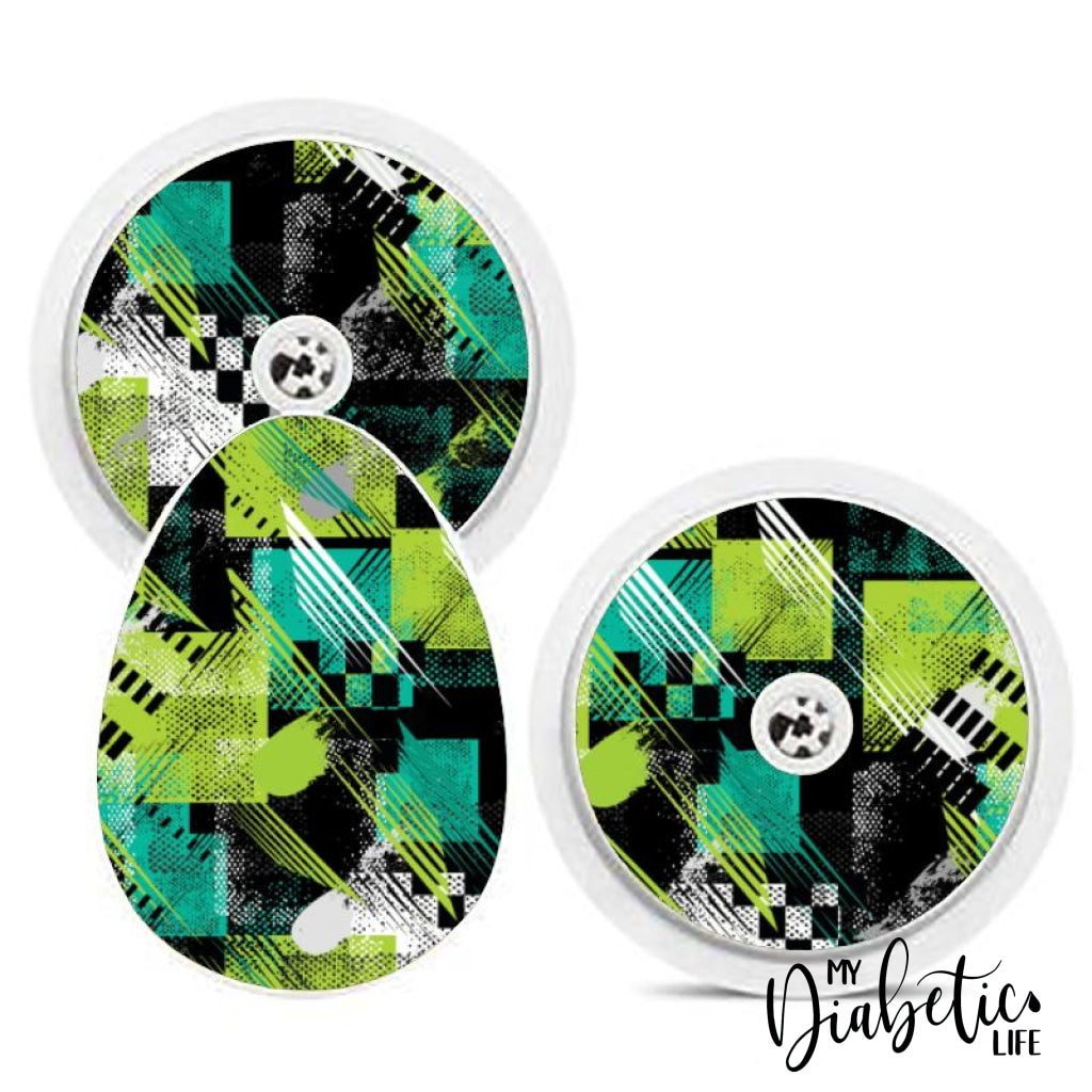 Green Grunge - Bubble Reader Sticker Smart