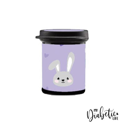 Mauve Rabbit! - Test Strip Canister Sticker Accuchek Instant Container