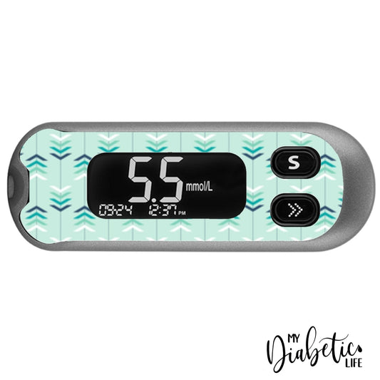 Mint Arrows - CareSens N Pop - Peel, skin and Decal, glucose meter sticker - MyDiabeticLife