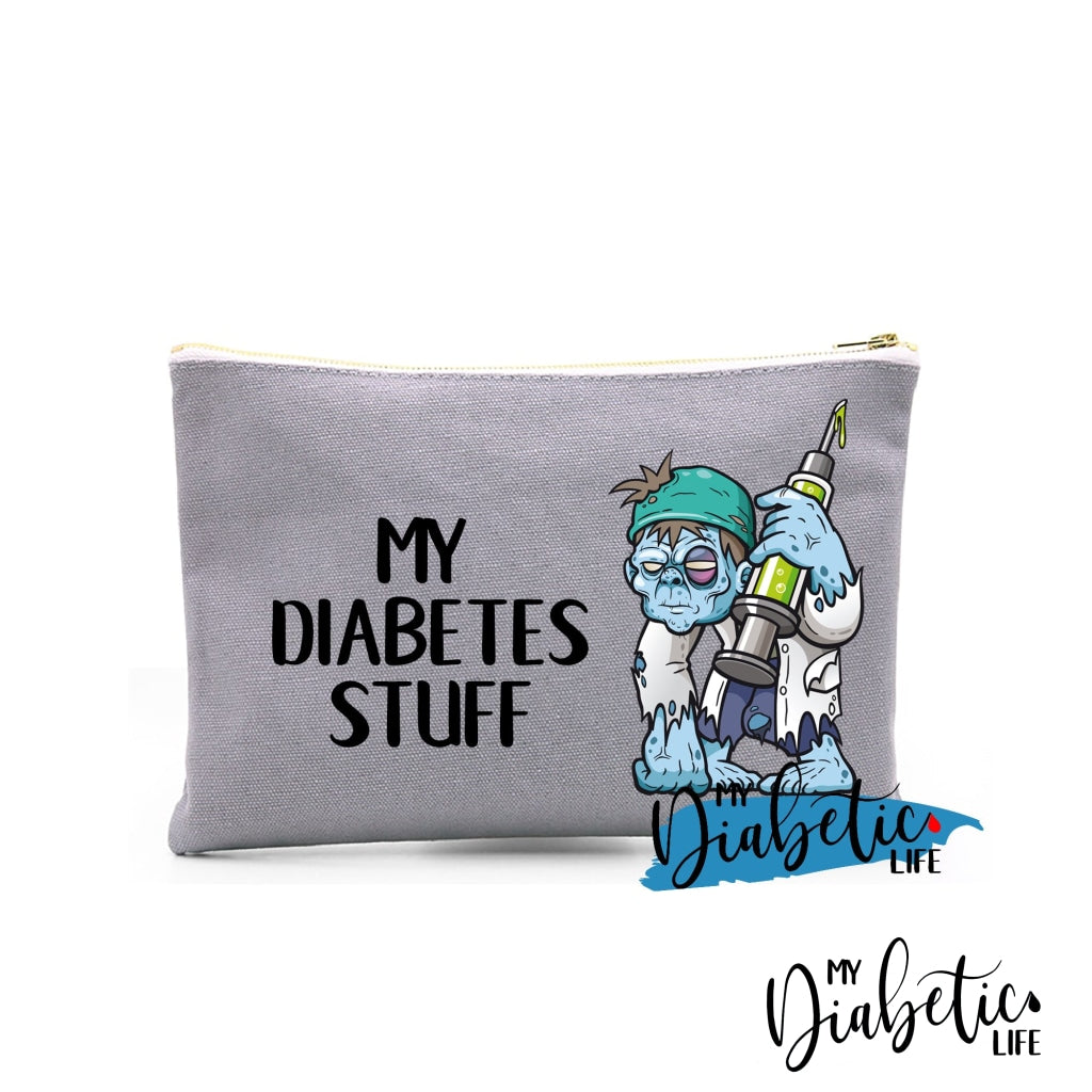 My Diabetes Stuff - Zombie Carry All Storage Bag Light Grey Storage Bags