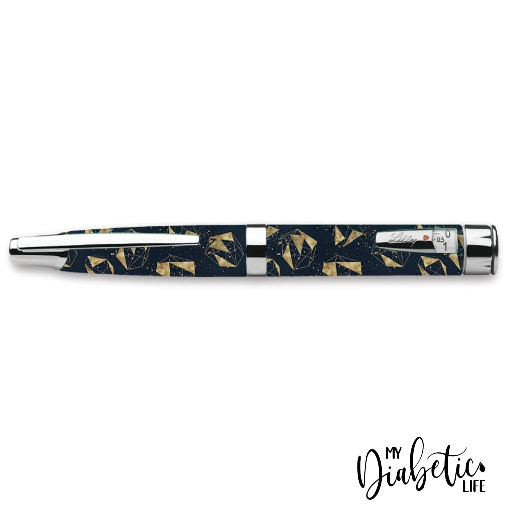 Navy Gold Geode - Humapen Luxura Insulin Pen Peel Skin Decal Sticker Cover