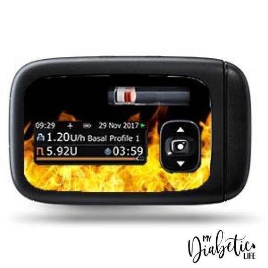 On Fire - Accu-Chek Insight Peel Skin And Decal Insulin Pump Sticker Accu-Chek