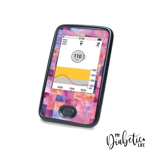 Patchwork Rectangle - Dexcom G6 Peel, skin and Decal, glucose meter sticker - MyDiabeticLife