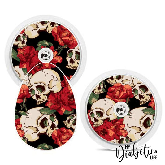 Skulls And Roses - Bubble Reader Sticker Smart