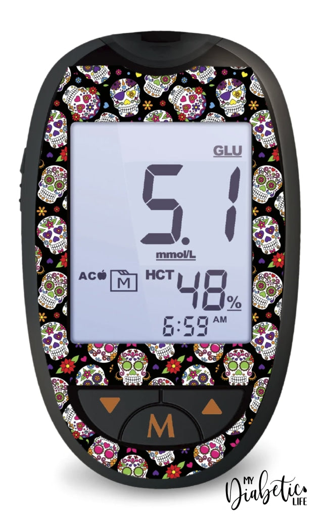 Sugar Skulls - Glucokey Connect Peel Skin And Decal Glucose Meter Sticker