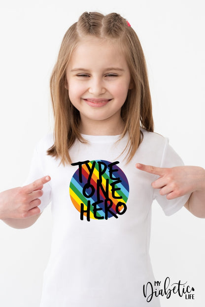 Type One Hero - Kids Unisex T-Shirt 00 / Rainbow Stripe Shirts